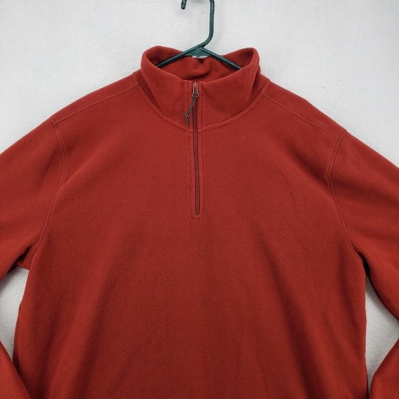 St John's Bay Shirt Men's Long Sleeve1/4 Zip Pullover Polyester Blend Red XL - Picture 5 of 11